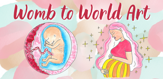 Womb to World Art's logo