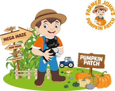 Farmer John's Pumpkin Patch and Maize Maze's logo