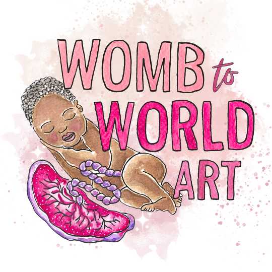 Womb to World Art's logo